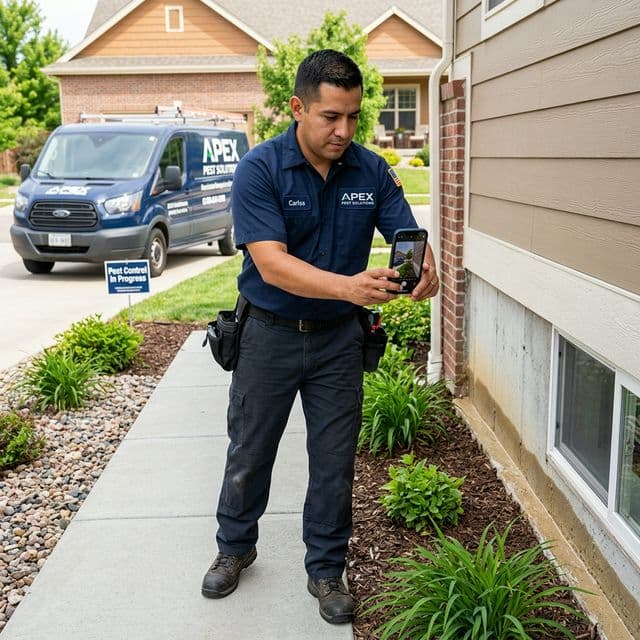 Pest Control technician documenting their work with FieldReel