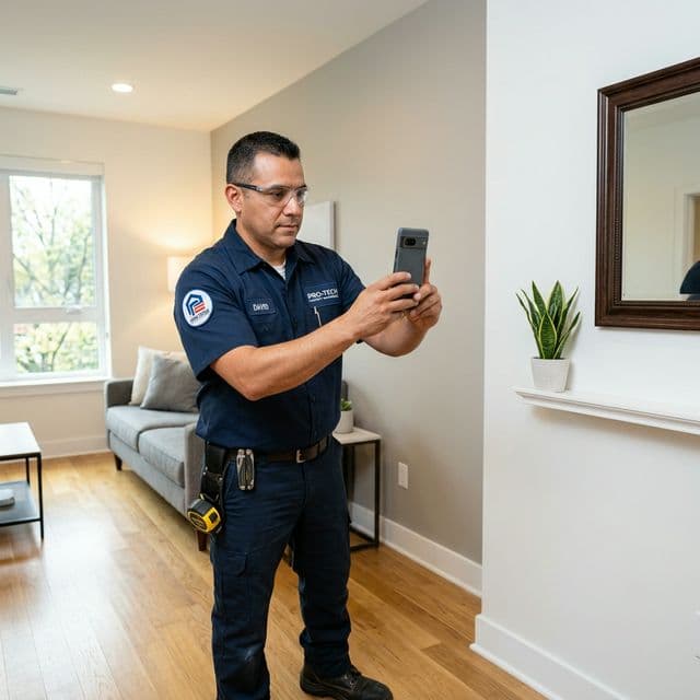 Property Management technician documenting their work with FieldReel